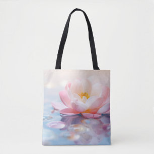 Pebble Water Flowers Tranquil Peaceful Tote Bag