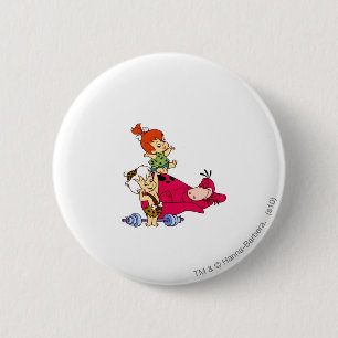 PEBBLES™ and Bam Bam  and Dino Playtime 6 Cm Round Badge