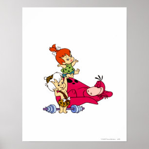 PEBBLES™ and Bam Bam  and Dino Playtime Poster