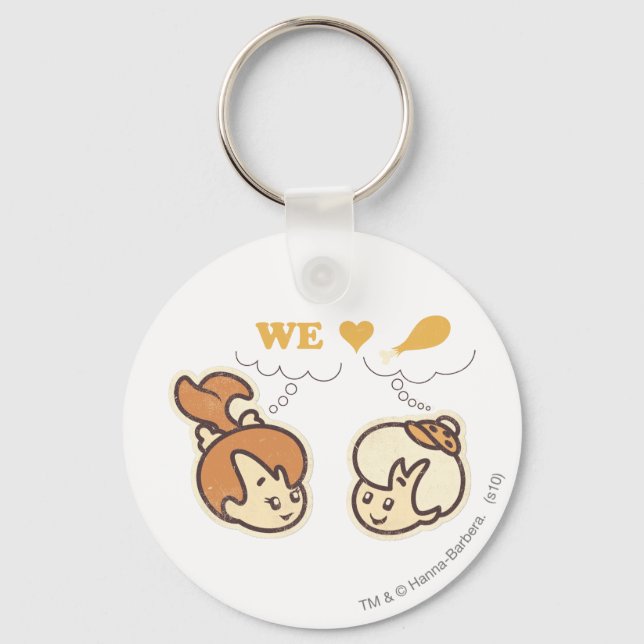PEBBLES™ and Bam Bam Love Food Key Ring (Front)