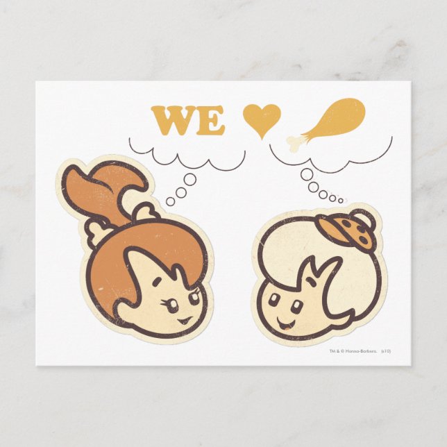 PEBBLES™ and Bam Bam Love Food Postcard (Front)