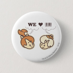 Pebbles and Bam Bam We Love 6 Cm Round Badge