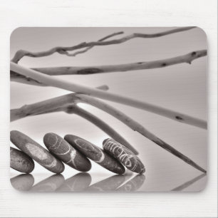 Pebbles and driftwood mouse pad