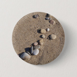 Pebbles and Sand Button Pin