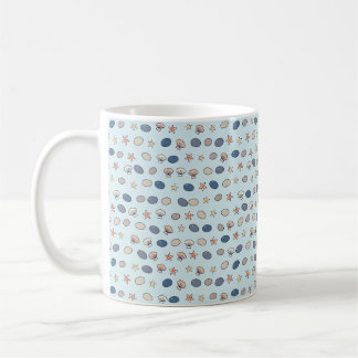 Pebbles and Shells Beach Pattern Coffee Mug