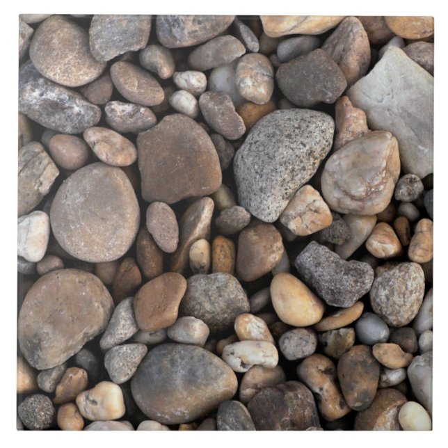 Pebbles and Stones Pattern Ceramic Tile (Front)