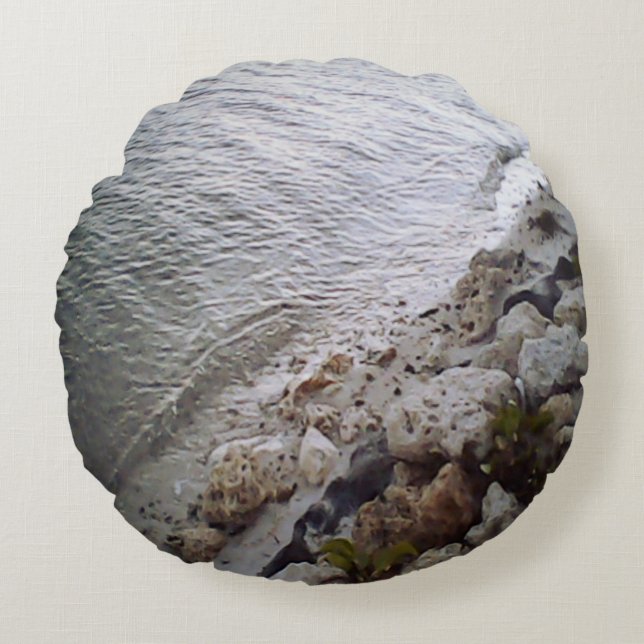 Pebbles At The Beach Round Cushion (Front)