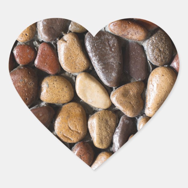 Pebbles background heart sticker (Front)