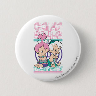 PEBBLES™ & BAM-BAM™ Cassette Players 6 Cm Round Badge