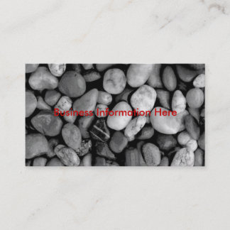 pebbles black and white, business card