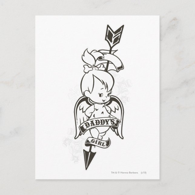 PEBBLES™ Daddy's Girl B&W Postcard (Front)