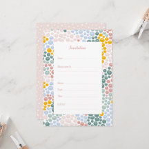 Pebbles flat invitation card