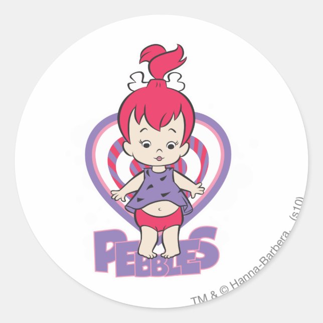 PEBBLES™ From Bedrock Classic Round Sticker (Front)