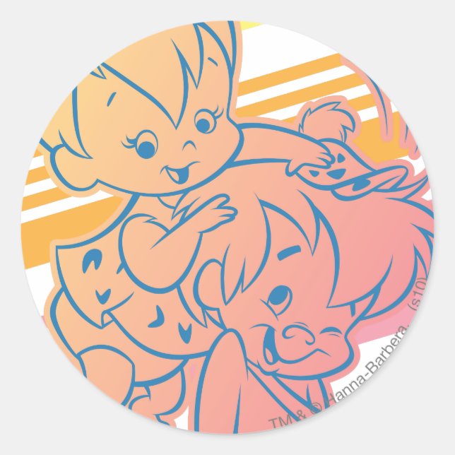 PEBBLES™ Grooming Bam Bam Classic Round Sticker (Front)