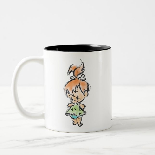 PEBBLES™ - Hand Drawn Sketch Two-Tone Coffee Mug (Left)
