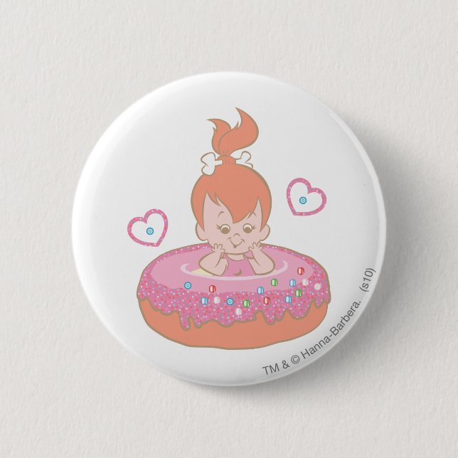 PEBBLES™ in Doughnut 6 Cm Round Badge (Front)