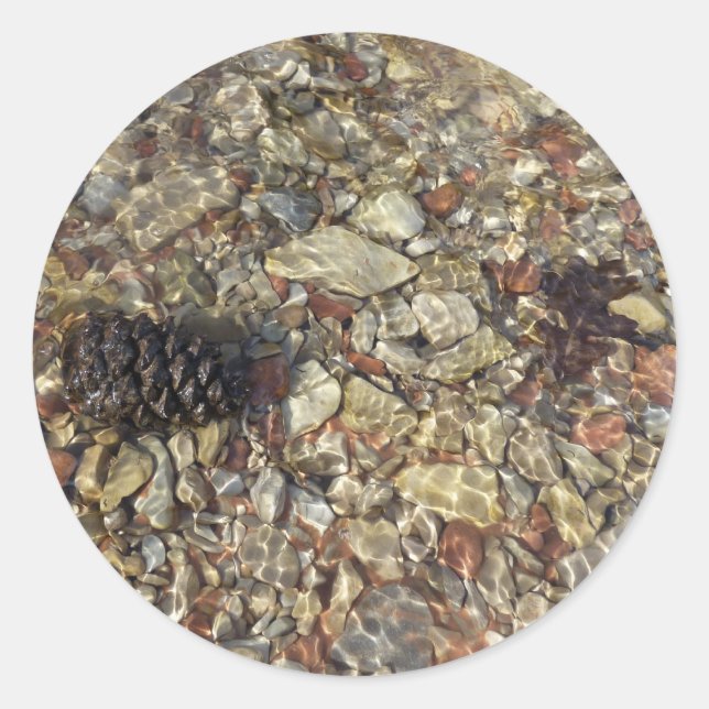 Pebbles in Taylor Creek Nature Photography Classic Round Sticker (Front)