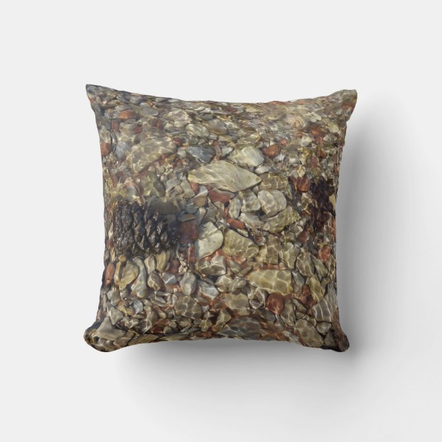 Pebbles in Taylor Creek Nature Photography Cushion (Front)