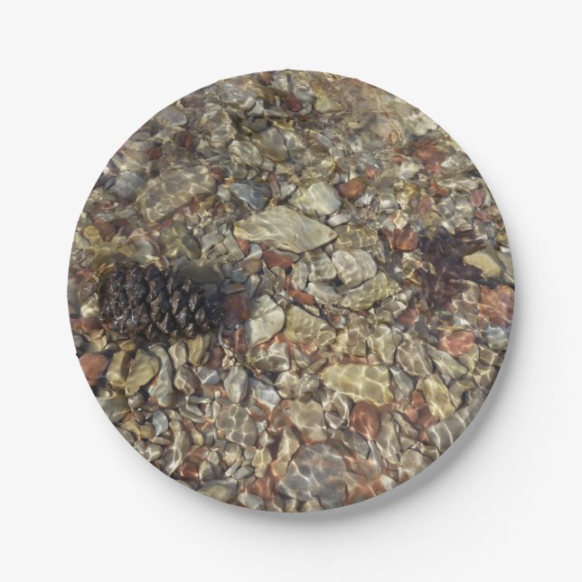 Pebbles in Taylor Creek Nature Photography Paper Plate (Front)