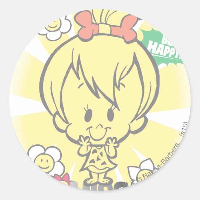 PEBBLES™ Miss Wonderful Classic Round Sticker (Front)
