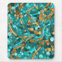 Pebbles Mosaic Art -Emerald and Gold 