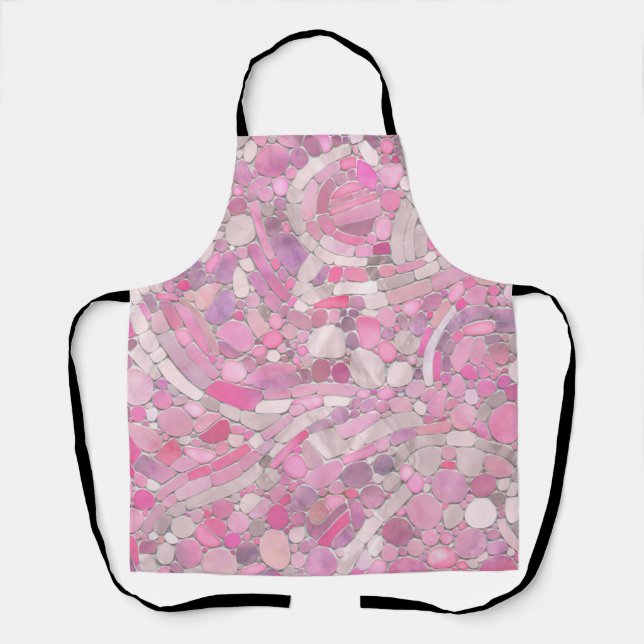 Pebbles Mosaic Art - Rose Blush Pink Apron (Front)
