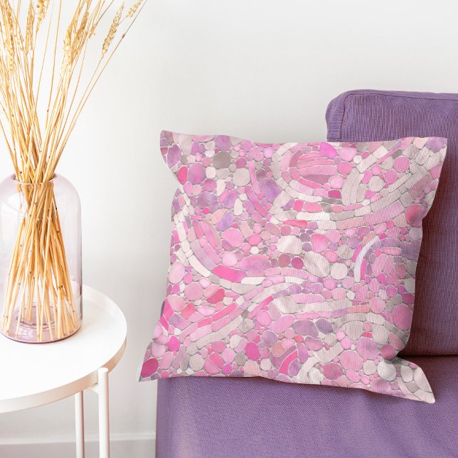 Pebbles Mosaic Art - Rose Blush Pink Cushion (Creator Uploaded)