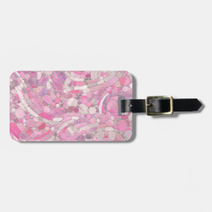 Pebbles Mosaic Art - Rose Blush Pink Luggage Tag