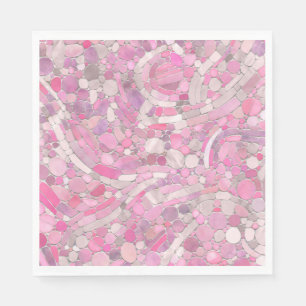 Pebbles Mosaic Art - Rose Blush Pink Napkin