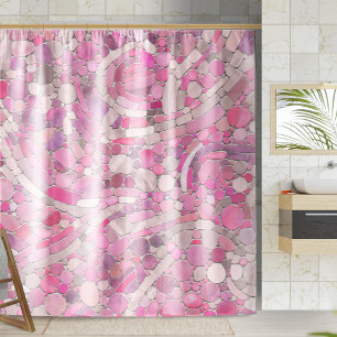 Pebbles Mosaic Art - Rose Blush Pink Shower Curtain