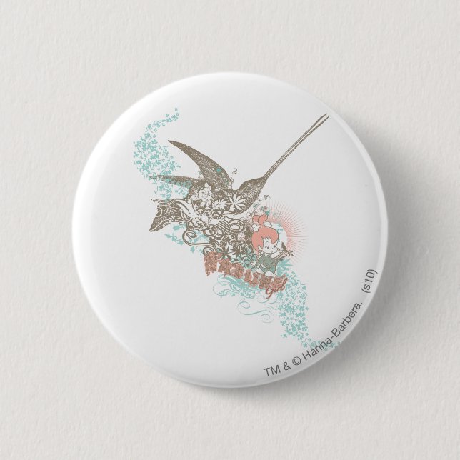 PEBBLES™ Nature Girl 6 Cm Round Badge (Front)