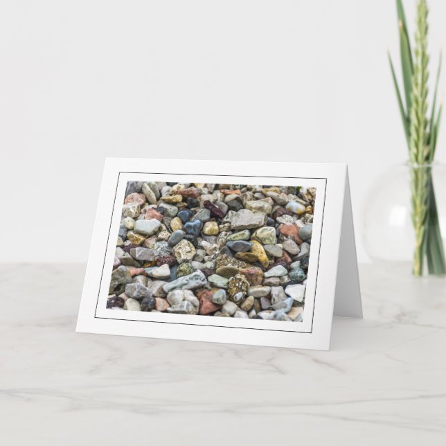 Pebbles on a beach greeting card (Front)