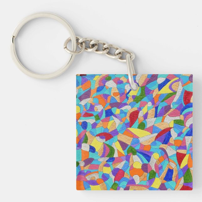 Pebbles on a Beach Key Ring (Front)
