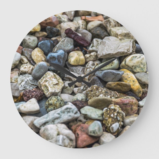 Pebbles on a beach wall clock (Front)