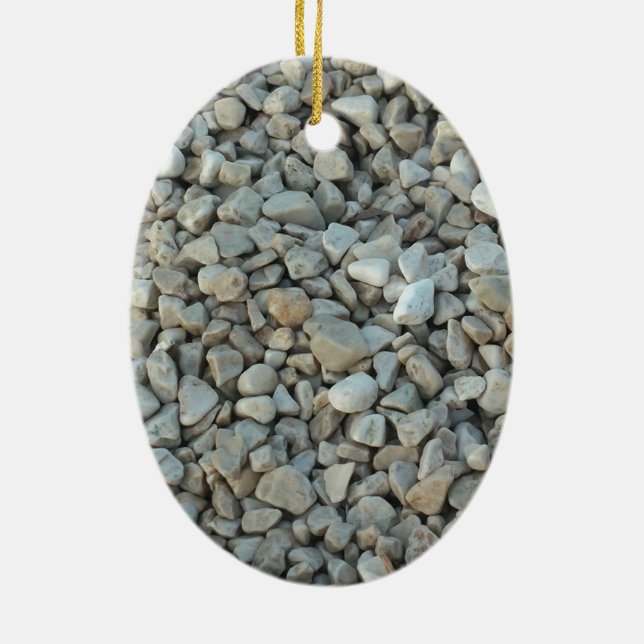Pebbles on Beach Stone Photography Ceramic Tree Decoration (Back)
