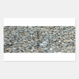 Pebbles on Beach Stone Photography Rectangular Sticker