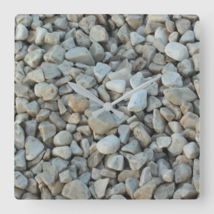 Pebbles on Beach Stone Photography Square Wall Clock
