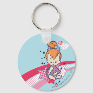 PEBBLES™ on Pink Rainbow Key Ring