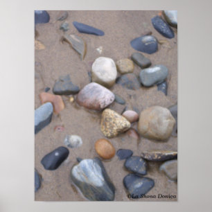 Pebbles on the Beach Close-up Poster
