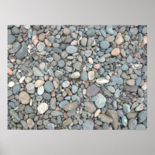 Pebbles on the river bank poster