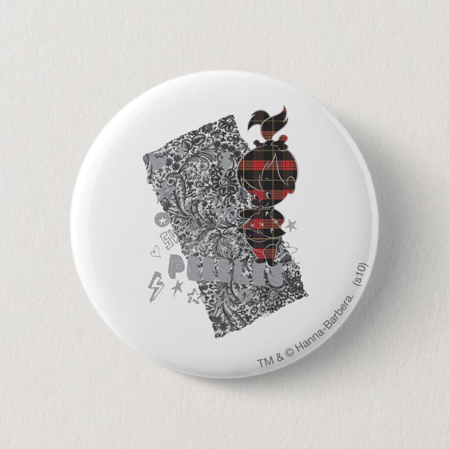 PEBBLES™ Punk Plaid 6 Cm Round Badge (Front)