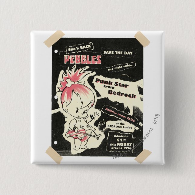 PEBBLES™ Punk Rock Legend 15 Cm Square Badge (Front)