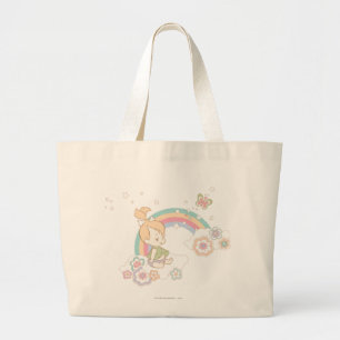 PEBBLES™ Rainbow and Flower Clouds Large Tote Bag