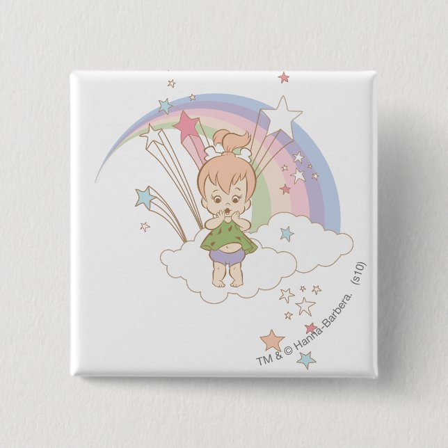PEBBLES™ Rainbow Stars 15 Cm Square Badge (Front)