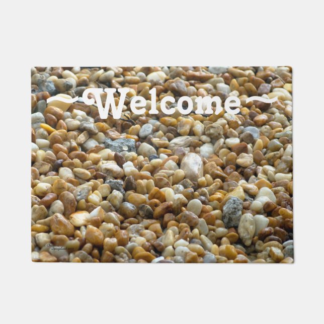 Pebbles River rocks Spiegeland Welcome Doormat (Front)