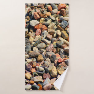 Pebbles rocks colorful texture bath towel