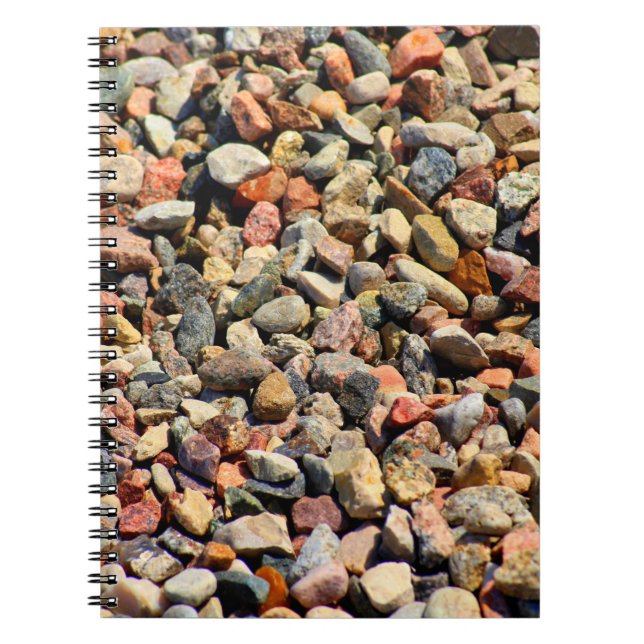 Pebbles rocks colourful texture notebook (Front)