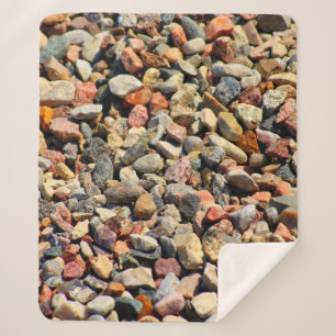 Pebbles rocks colourful texture sherpa blanket