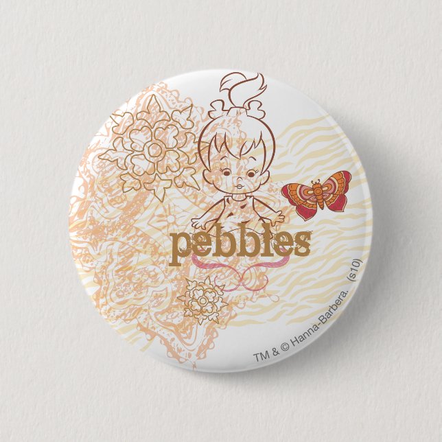 PEBBLES™ Sandy Design 6 Cm Round Badge (Front)