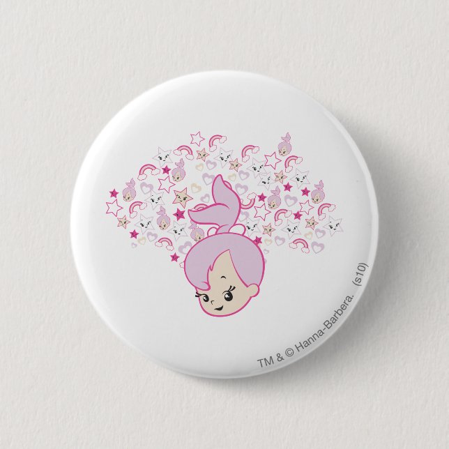 PEBBLES™ Star Print 6 Cm Round Badge (Front)